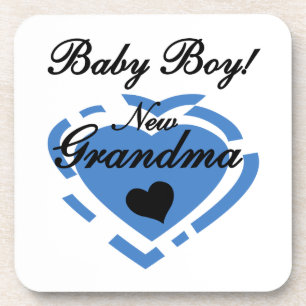 Dessous-de-verre Nouveau Grand-mère Baby Boy Blue Heart Cadeaux