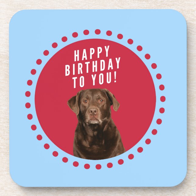 Dessous-de-verre Nouvel anniversaire joyeux du chien de triever Bro (Devant)