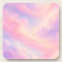 Dessous de Verre Nuages Pastel Rose Violet Boisson