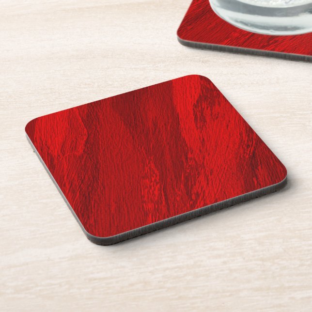 Dessous-de-verre nuances diagonales Abstraites de conception rouge (Côté gauche)
