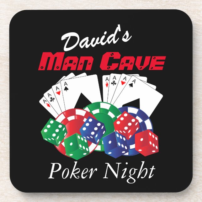 Dessous-de-verre Nuit de poker à Man Cave (Devant)