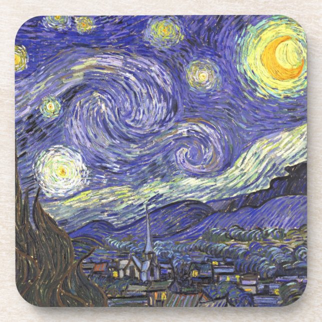 Dessous-de-verre Nuit étoilée par Vincent van Gogh (Devant)
