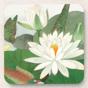 Dessous-de-verre Nymphaea lotus, gravure sur bois japonaise, 1917