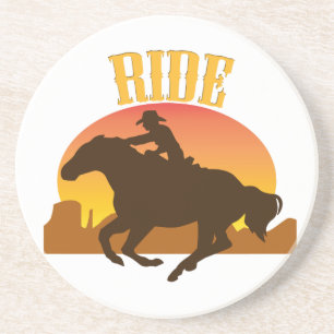 Dessous de verre occidentaux de rodéo de grange de