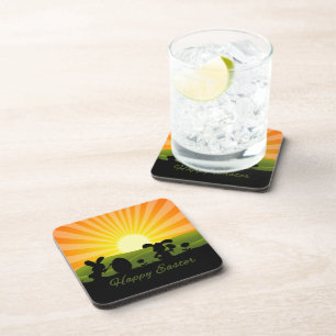 Dessous-de-verre Oeuf de peinture de lapin de Pâques mignon