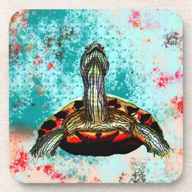Dessous-de-verre Oeuvre Abstraite de tortue (Devant)