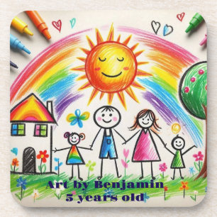 Dessous-de-verre Œuvre d'art enfant fier Dessin enfants