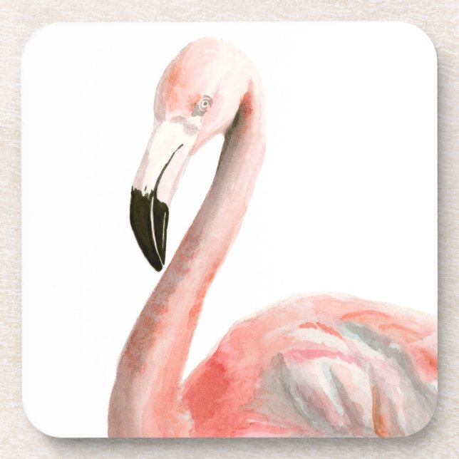 Dessous-de-verre Oiseau de Flamant rose tropical (Devant)