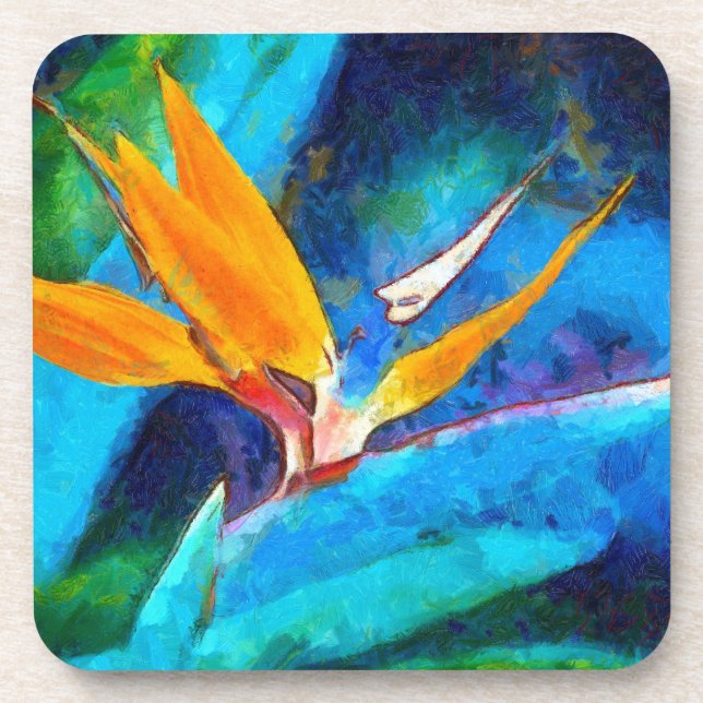 Dessous-de-verre oiseau de fleur de paradis (Devant)