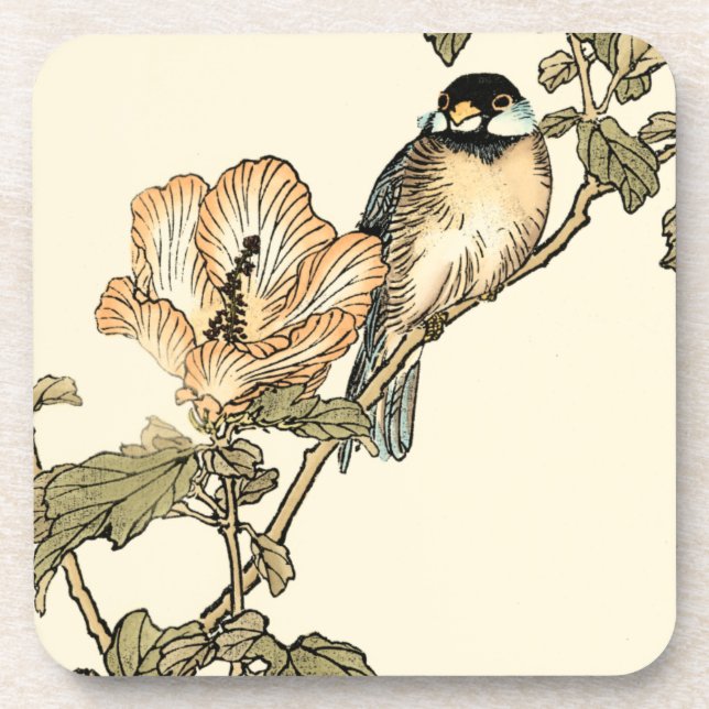 Dessous-de-verre Oiseau oriental perché sur la branche (Devant)
