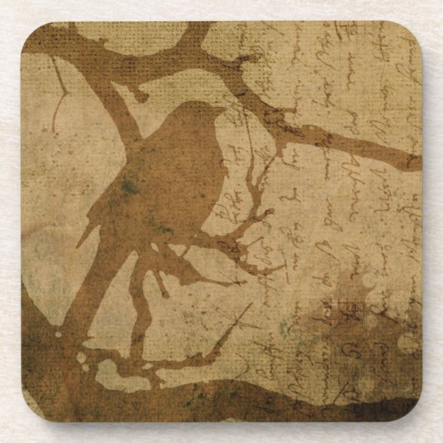 Dessous-de-verre Oiseau sur une branche (Devant)