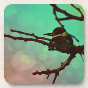 Dessous-de-verre Oiseau Sur Une Branche -Aqua N Rose