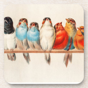 Dessous-de-verre Oiseaux Assis joliment et calme