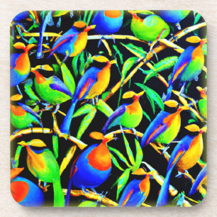 Dessous-de-verre Oiseaux Sur Peinture D'Arbre. Commandez dès mainte