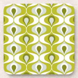 Dessous-de-verre Olive Green Ogee Motif ovale
