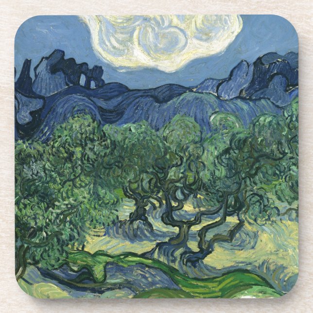 Dessous-de-verre Olive Trees par Van Gogh (Devant)
