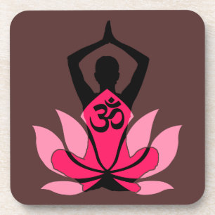 Dessous-de-verre OM Namaste Spirituelle Lotus Fleur Yoga en Ombre