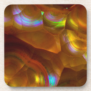 Dessous-de-verre Opale de feu orange iridescente