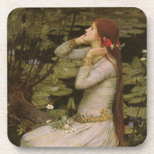 Dessous-de-verre Ophélie par l'étang par John William Waterhouse