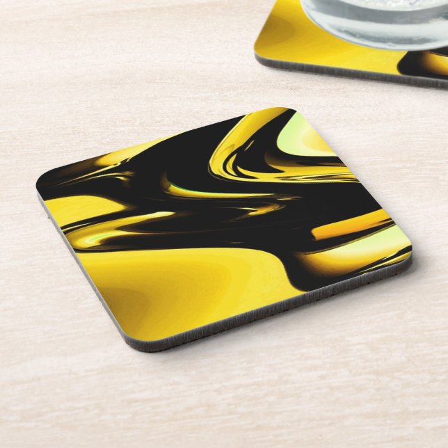 Dessous-de-verre Or et art de bruit noir (Côté gauche)