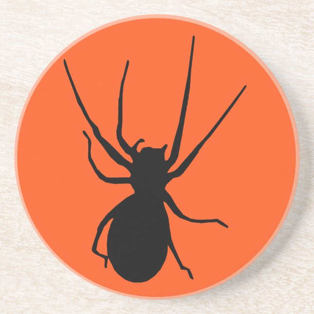 Dessous de verre orange Déplaisant Spider noir (Devant)