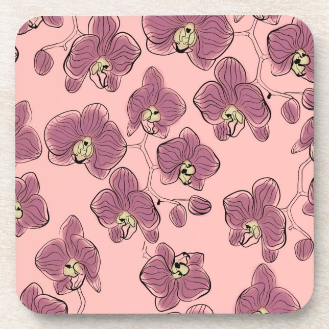Dessous-de-verre Orchidées phalaenopsis fleurs p (Devant)
