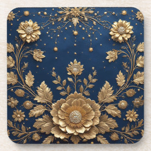 Dessous-de-verre Ornement floral doré