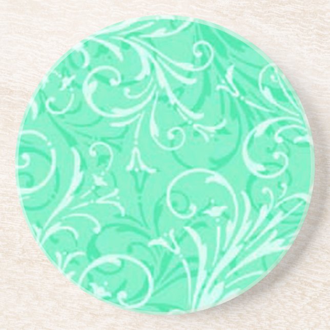 Dessous de verre ornemental vert Mint (Devant)