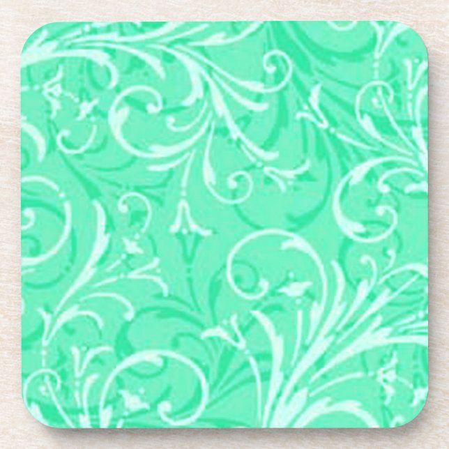 Dessous de verre ornementaux vert menthe (Devant)
