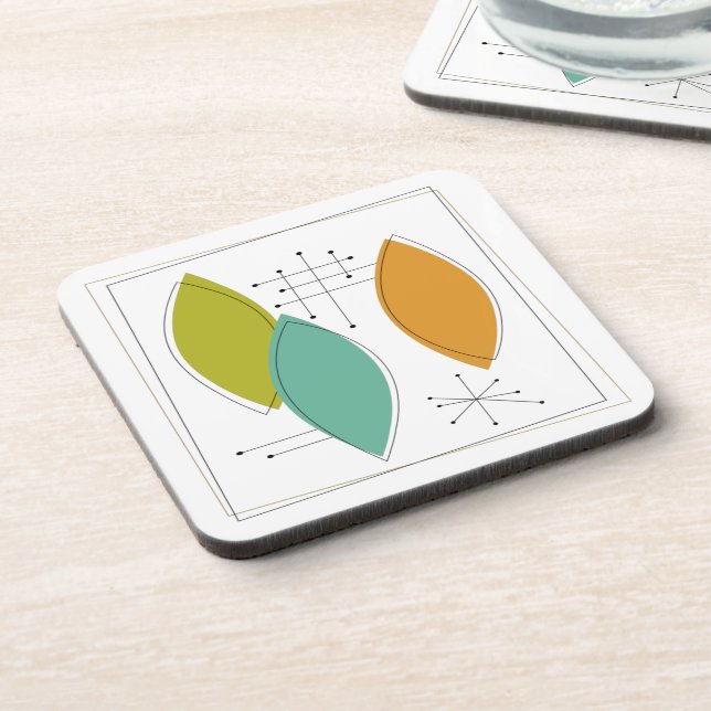 Dessous-de-verre Ornements de l'ère atomique au milieu du siècle (Côté gauche)