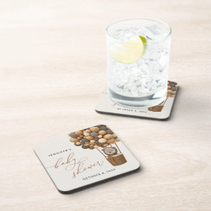 Dessous-de-verre Ours, Ballons Brown, Ballons à air chaud, Baby sho