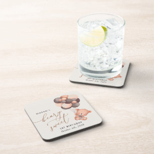 Dessous-de-verre Ours, Ballons Brown, Premier Anniversaire