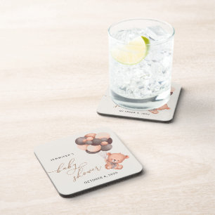 Dessous-de-verre ours bébé, ours en peluche, ballons Brown, Baby sh