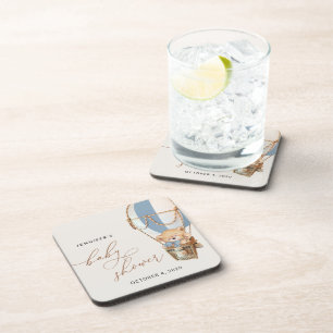 Dessous-de-verre Ours en peluche, Bleu à air chaud, Baby shower