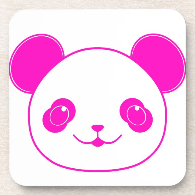 Dessous-de-verre Ours rose Kawaii Panda (Devant)