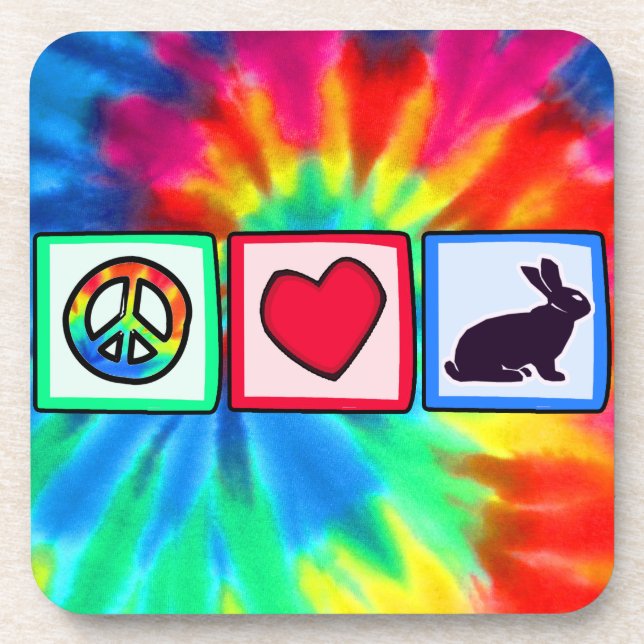 Dessous-de-verre Paix, Amour, Bunnies (Devant)