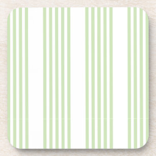Dessous-de-verre Pale vert et blanc cinq bandes motif