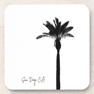 Dessous-de-verre Palm Tree Silhouette San Diego CA Own Text