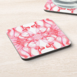 Dessous-de-verre Panaches de Fumée Rouge sur Fond Blanc