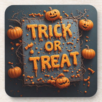 Dessous-de-verre Pancarte Halloween Citrouille Trick Or Treat qui d
