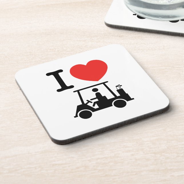 Dessous-de-verre Panier de golf I Heart (Love) (Côté gauche)