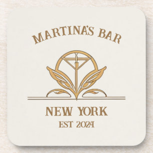 Dessous-de-verre Panneau à barres personnalisées Martini Logo Nom p
