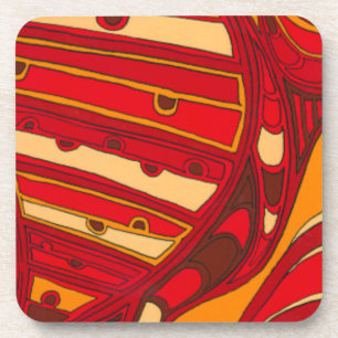 Dessous-de-verre Panneaux orange Abstraits