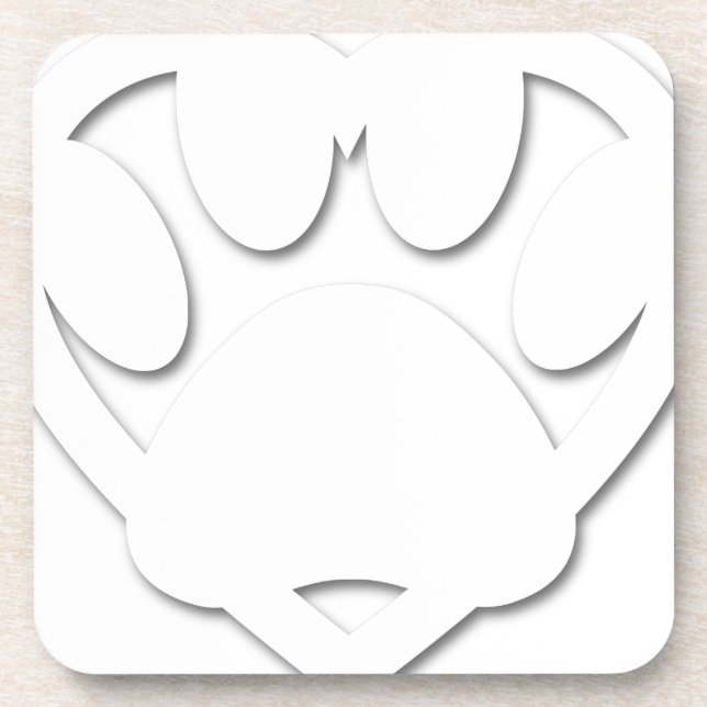 Dessous-de-verre Papier Coupe Chien Paw Et Forme Coeur (Devant)