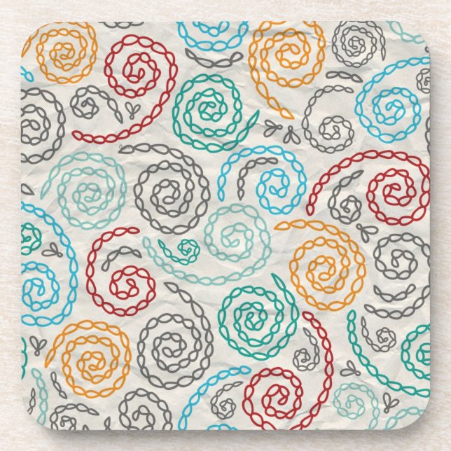 Dessous-de-verre Papier fripé par fantaisie de broderie (Devant)