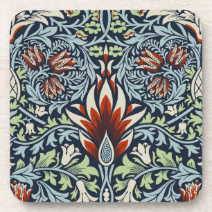 Dessous-de-verre Papier peint floral Morris Navy Blue Snakeshead