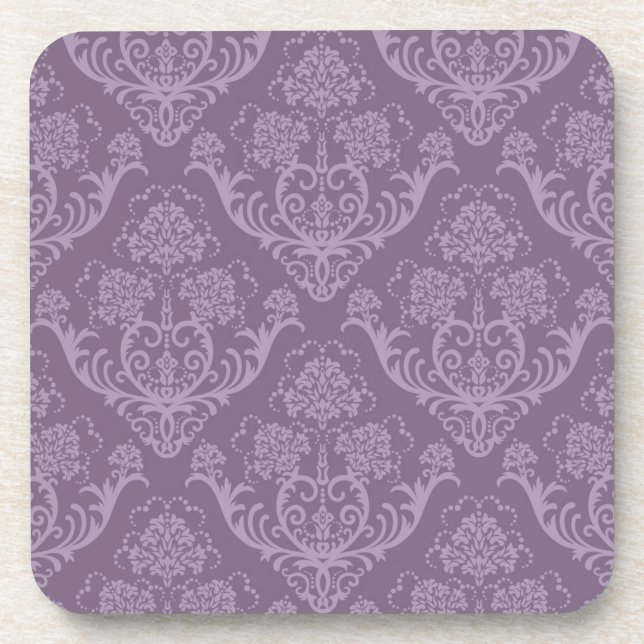 Dessous-de-verre Papier peint floral pourpre (Devant)