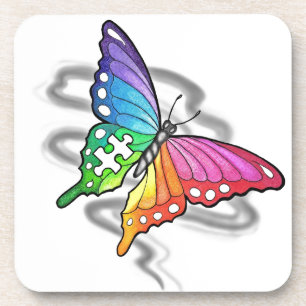 Dessous-de-verre Papillon arc-en-ciel