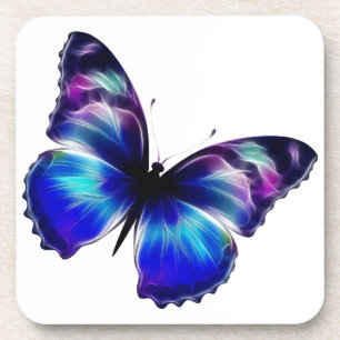 Dessous-de-verre Papillon peint en violet