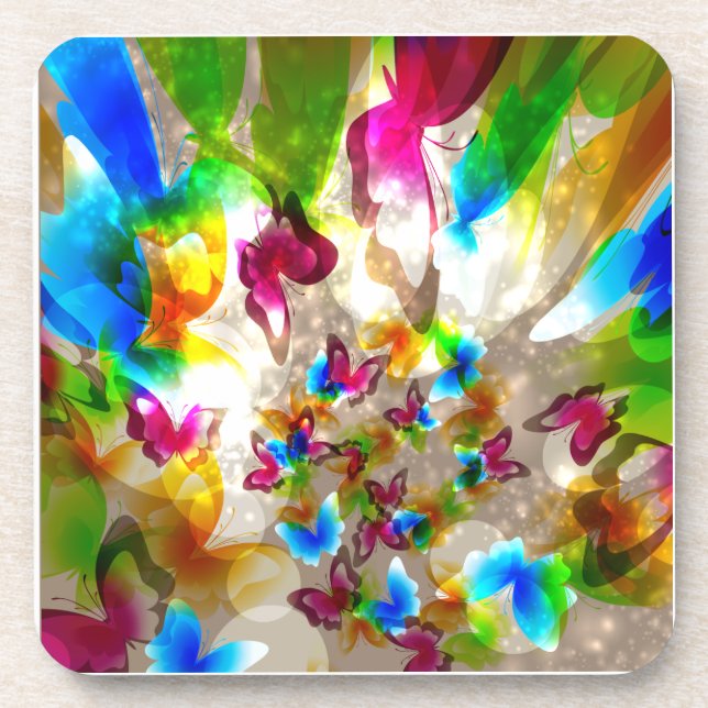 Dessous-de-verre Papillons Abstraits (Devant)